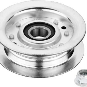 Belleone GY20067 Idler Pulley Fits for John Dee re, GY22172 Flat Idler Pulley Compatible with JD L120 L130 2002 2003 2004 Lawn Tractors with 42" 48" Deck, 2 Pack