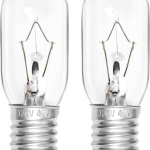 Belleone 2pcs Microwave Bulb WB36X10003-130V 40W Oven Light Bulb Compatible with GE LG Frigidaire Kenmore, Universal Type Stove Incandescent Warm White Light Lamp Replacement E17 Base Socket