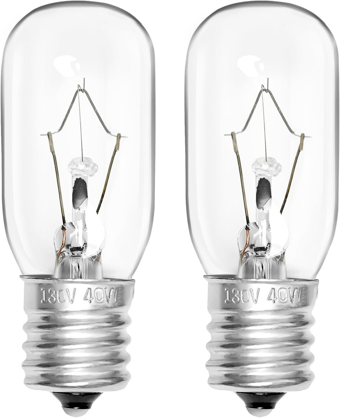 Belleone 2pcs Microwave Bulb WB36X10003-130V 40W Oven Light Bulb Compatible with GE LG Frigidaire Kenmore, Universal Type Stove Incandescent Warm White Light Lamp Replacement E17 Base Socket
