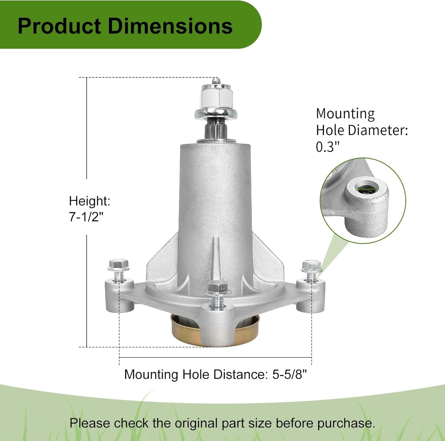 Belleone 187292 Spindle Assembly Fits for Craftsman HU Arians Poulan-Pro, 587819701 Mandrel Assembly for 42" 46" 48" 54 Deck Mower, Replace for 192870 532187281, 3 Pack - Image 2