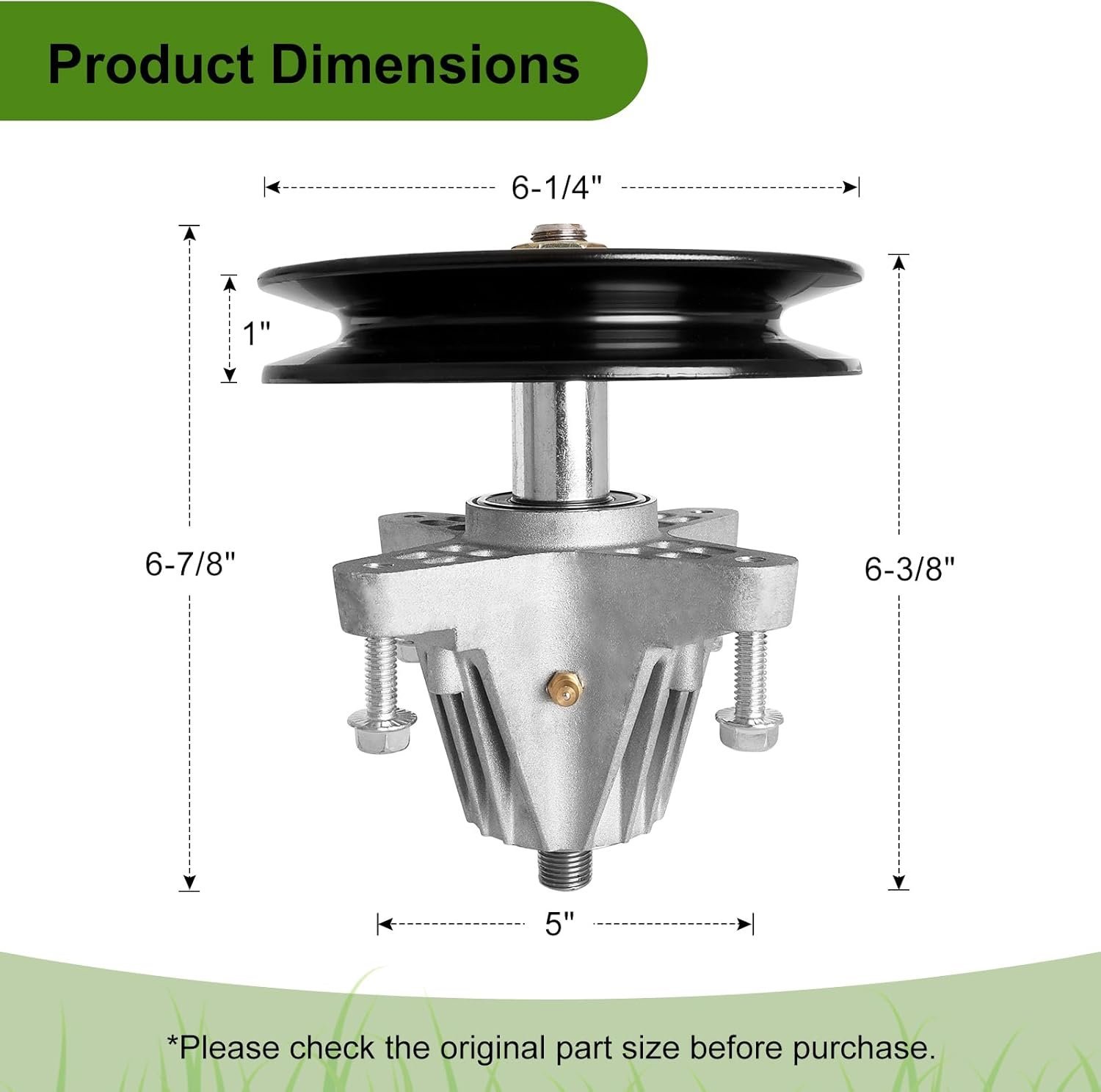 Belleone 918-04822B Spindle Assembly Fits for Craftsman Cub Troy Bilt Pony Bronco 42" Mower Deck Tractor, Come with All Mounting Hardware Include Threaded Bolt, Replace 918-04822A 618-04822 - Image 2