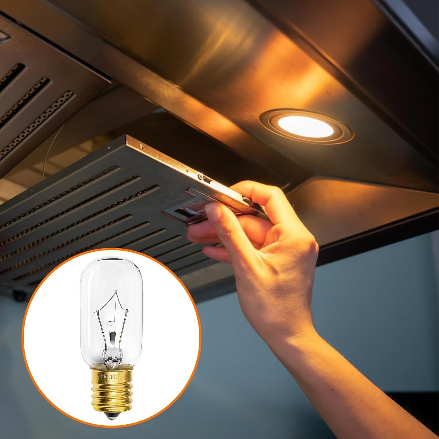 Belleone Light Bulb Fits for LG Microwave Oven - Compatible with LG Frigidaire Kenmore Whirlpool GE Over The Range Microwave, Dimmable 125V 30W E17 Base, Kitchen Night Light, Repalces 6912W1Z004B - Image 3