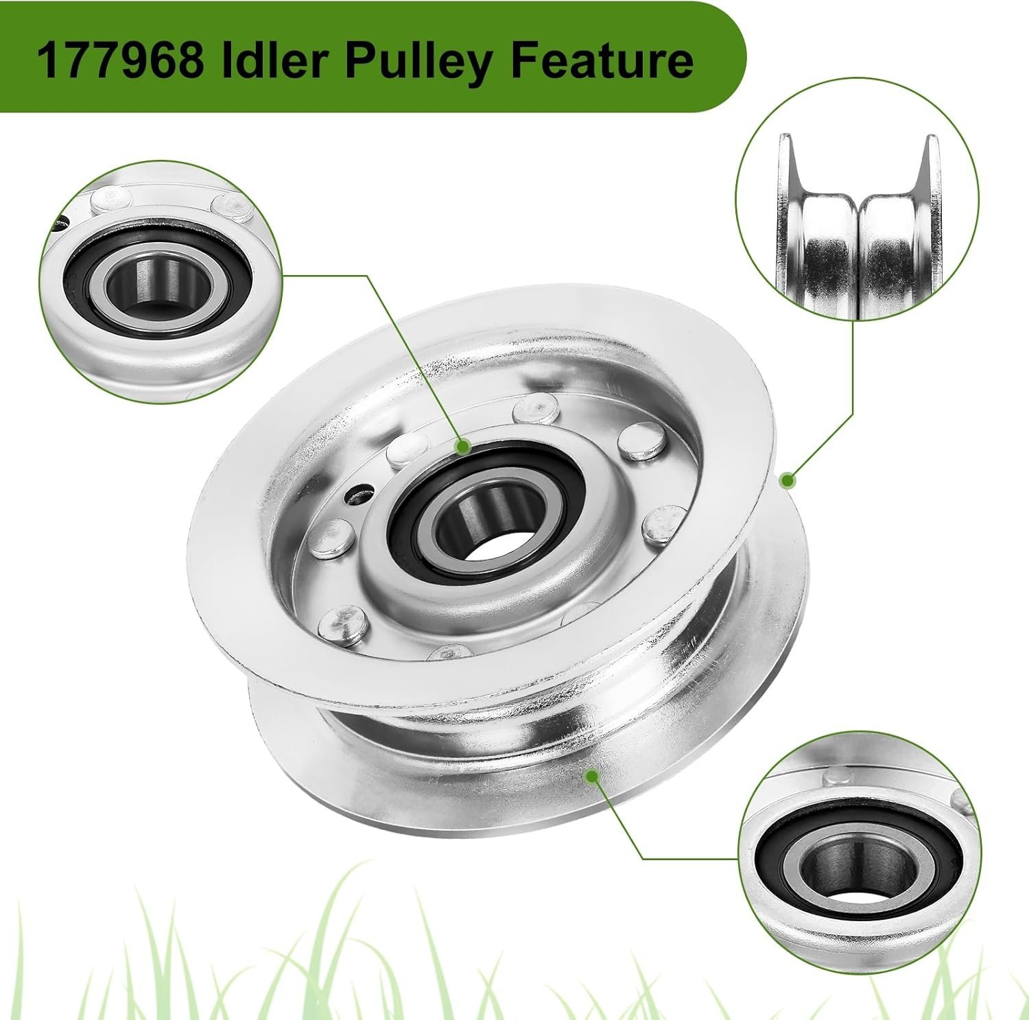 Belleone GY20067 Idler Pulley Fits for John Deere - GY22172 Idler Pulley Compatible with John Deere L120 L130 2002 2003 2004 GY20996 GY20050 GX20305 Lawn Tractors with 42" 48" Deck - Image 3