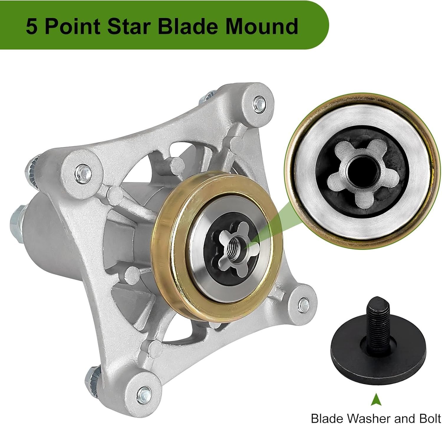 Belleone 2 Pack 187292 Spindle Assembly Fits for Craftsman Husqvarna Ariens Poulan Pro, 587819701 Mandrel Assembly for 42" 46" 48" 54 Deck Mower, Replace for 192870 532187281 532187292 567253301 - Image 4