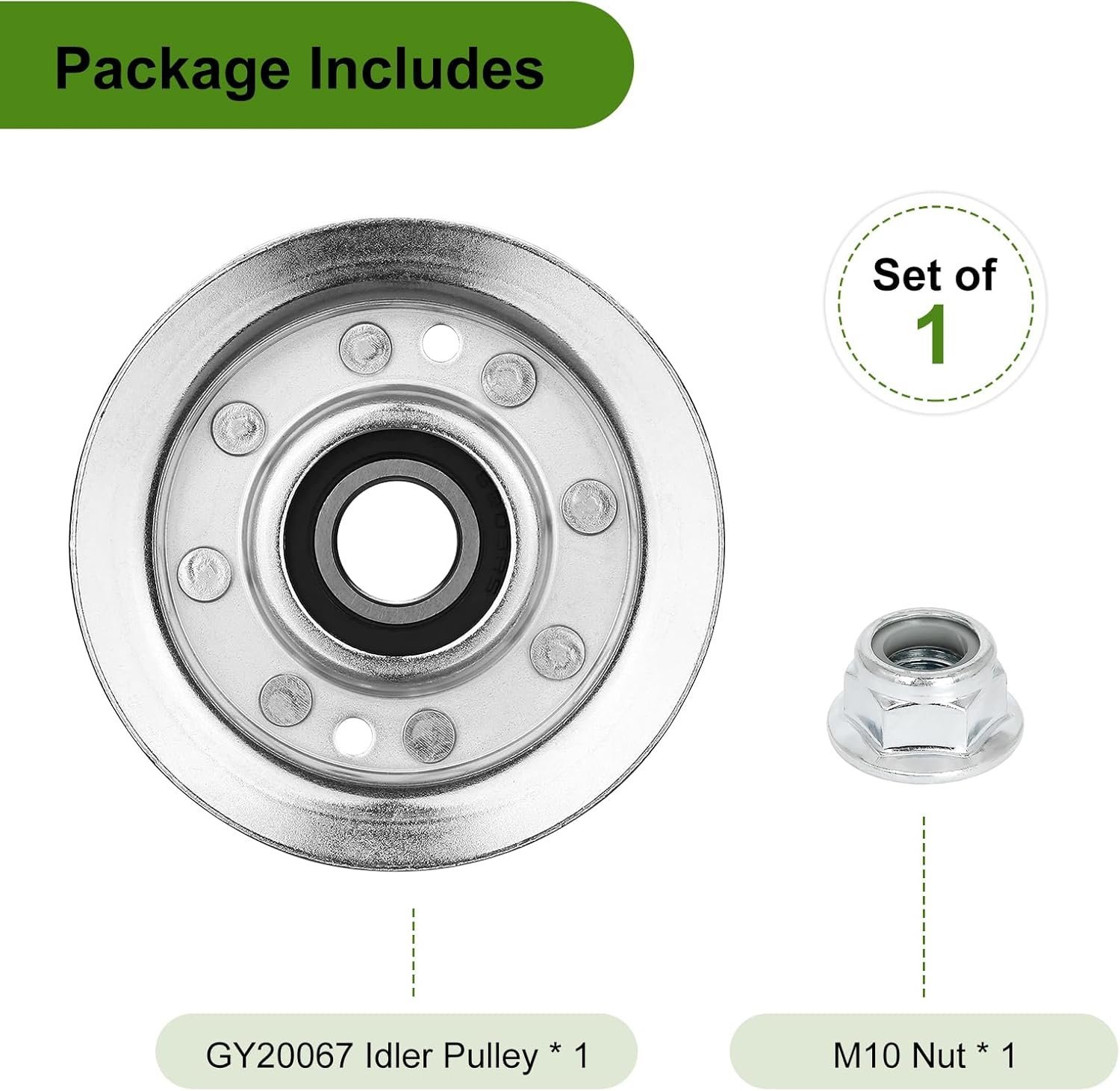 Belleone GY20067 Idler Pulley Fits for John Deere - GY22172 Idler Pulley Compatible with John Deere L120 L130 2002 2003 2004 GY20996 GY20050 GX20305 Lawn Tractors with 42" 48" Deck - Image 4