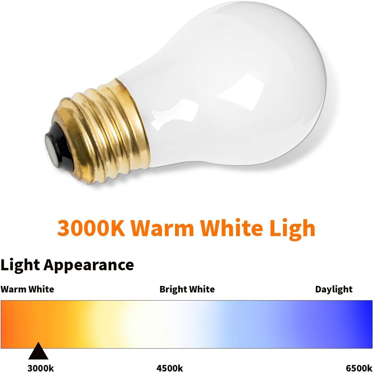 Belleone 8009 Light Bulbs for Refrigerator Oven - 120V 40W Replacement Incandescent Bulbs Fit for Whirlpool GE Kenmore Frigidaire Amana KitchenAid Freezer, Yellow Warm Light Color, 2 PCS - Image 5
