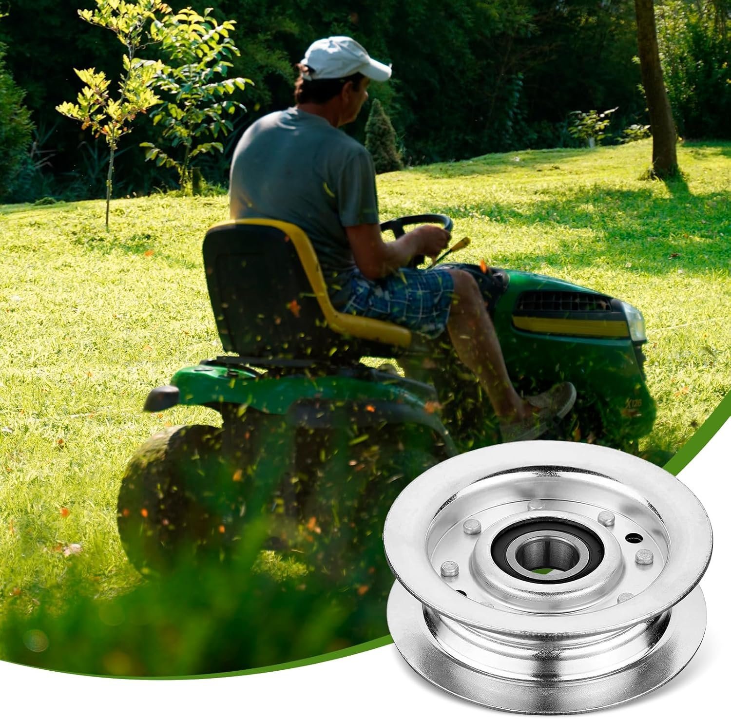 Belleone GY20067 Idler Pulley Fits for John Deere - GY22172 Idler Pulley Compatible with John Deere L120 L130 2002 2003 2004 GY20996 GY20050 GX20305 Lawn Tractors with 42" 48" Deck - Image 5