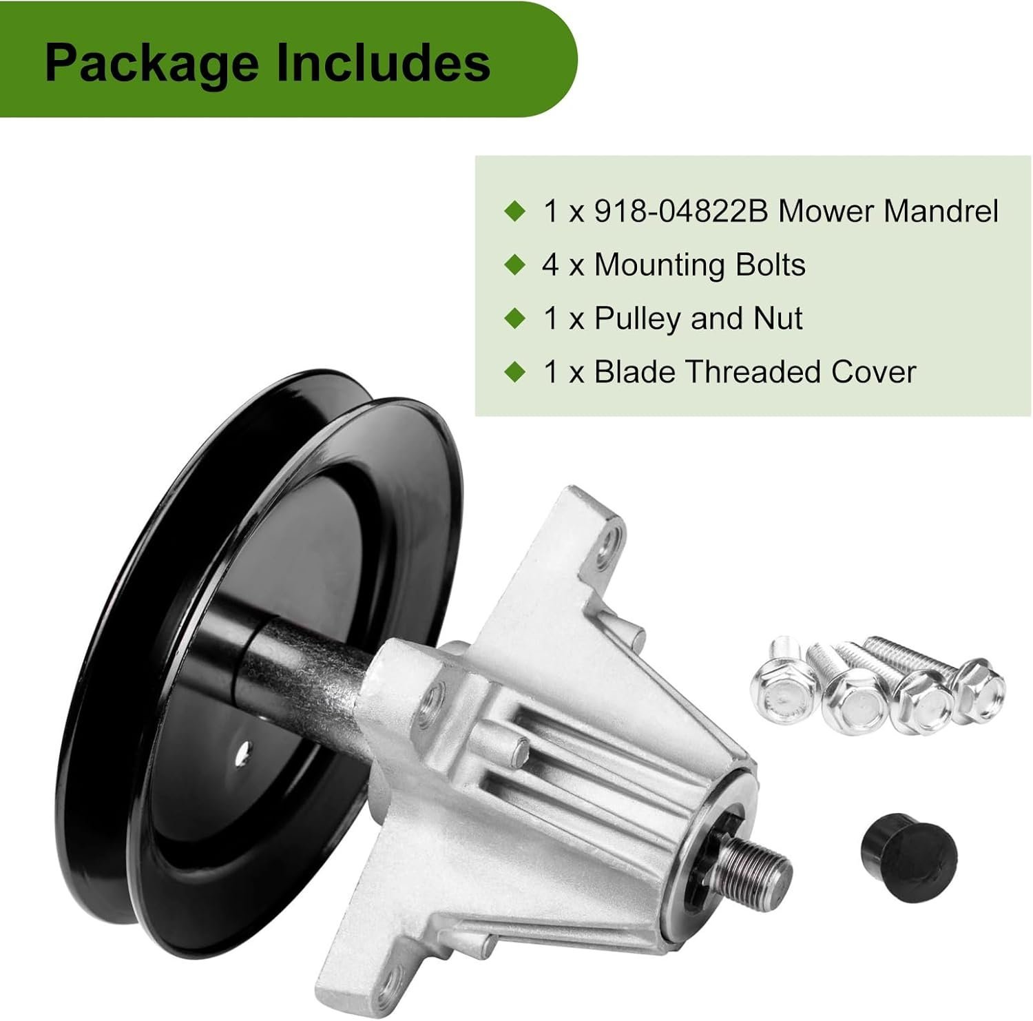 Belleone 918-04822B Spindle Assembly Fits for Craftsman Cub Troy Bilt Pony Bronco 42" Mower Deck Tractor, Come with All Mounting Hardware Include Threaded Bolt, Replace 918-04822A 618-04822 - Image 6