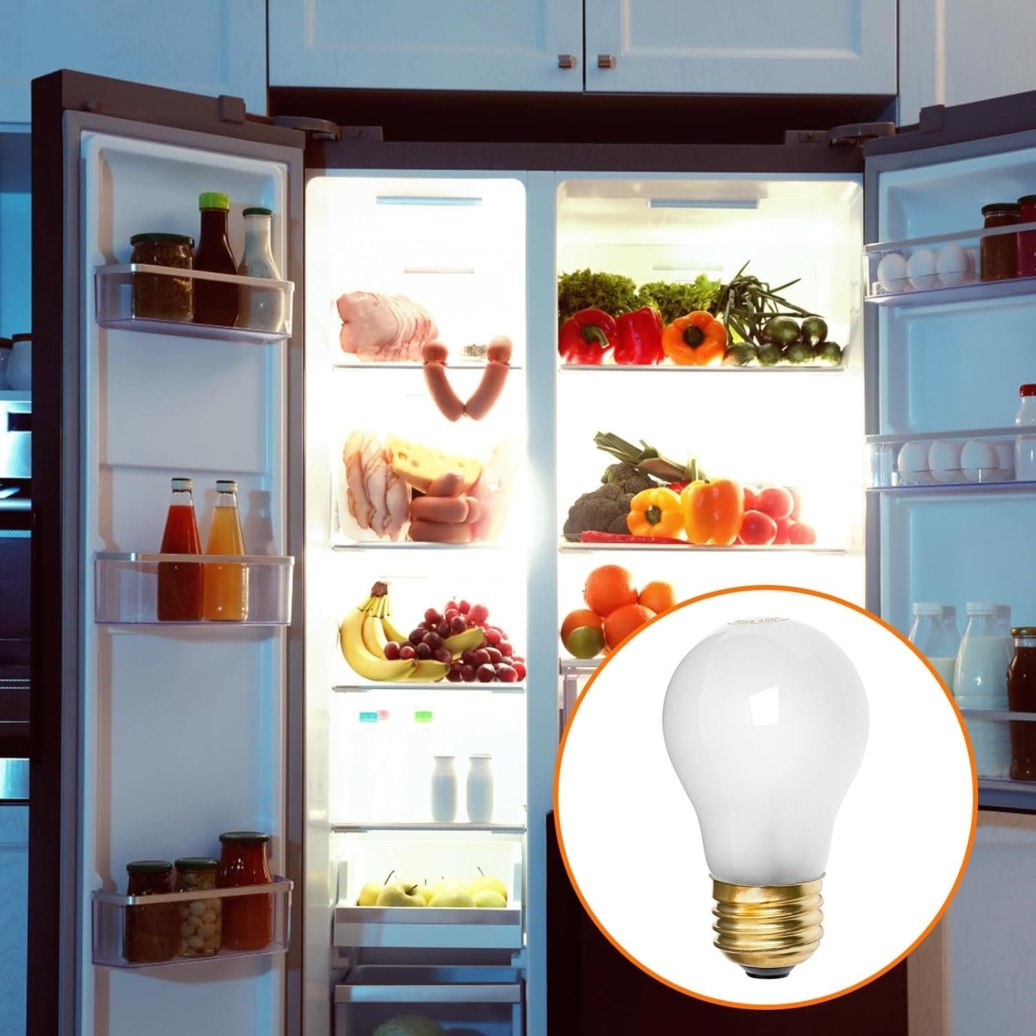 Belleone 8009 Light Bulbs for Refrigerator Oven - 120V 40W Replacement Incandescent Bulbs Fit for Whirlpool GE Kenmore Frigidaire Amana KitchenAid Freezer, Yellow Warm Light Color, 2 PCS - Image 7