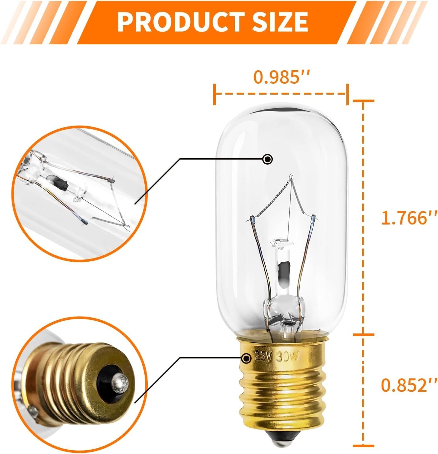 Belleone Light Bulb Fits for LG Microwave Oven - Compatible with LG Frigidaire Kenmore Whirlpool GE Over The Range Microwave, Dimmable 125V 30W E17 Base, Kitchen Night Light, Repalces 6912W1Z004B - Image 7